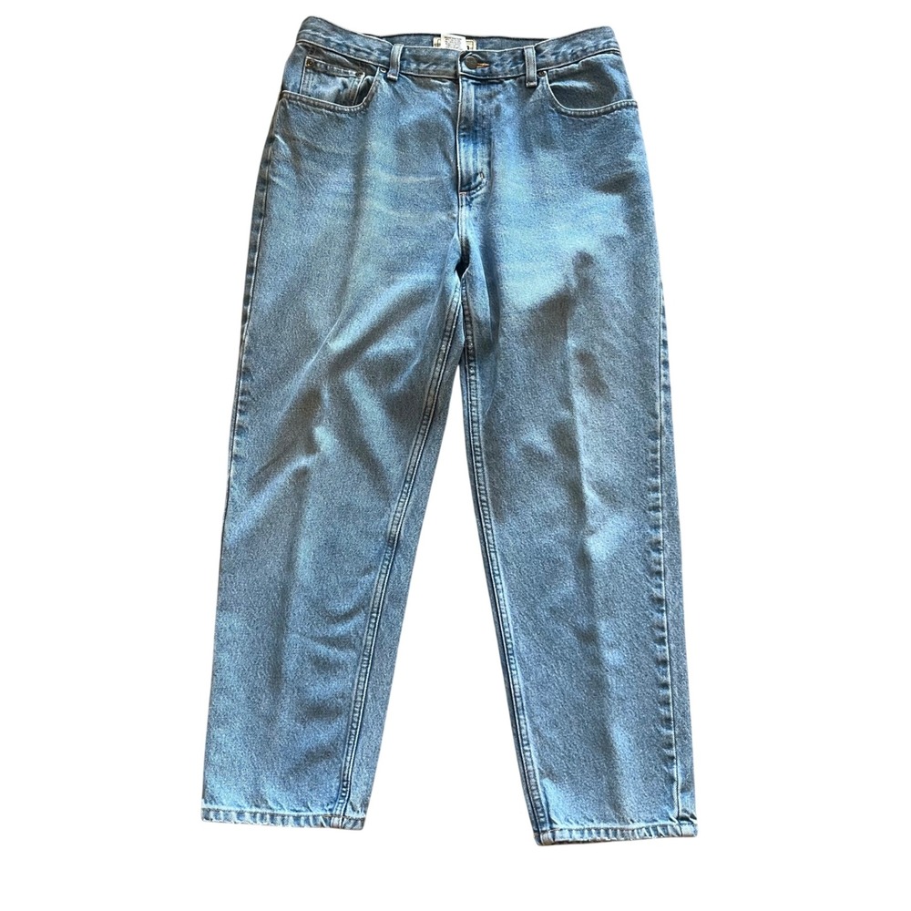 LL Bean Original Fit Traditional Jeans Light Wash Denim High Waist 14 PET 0QF97